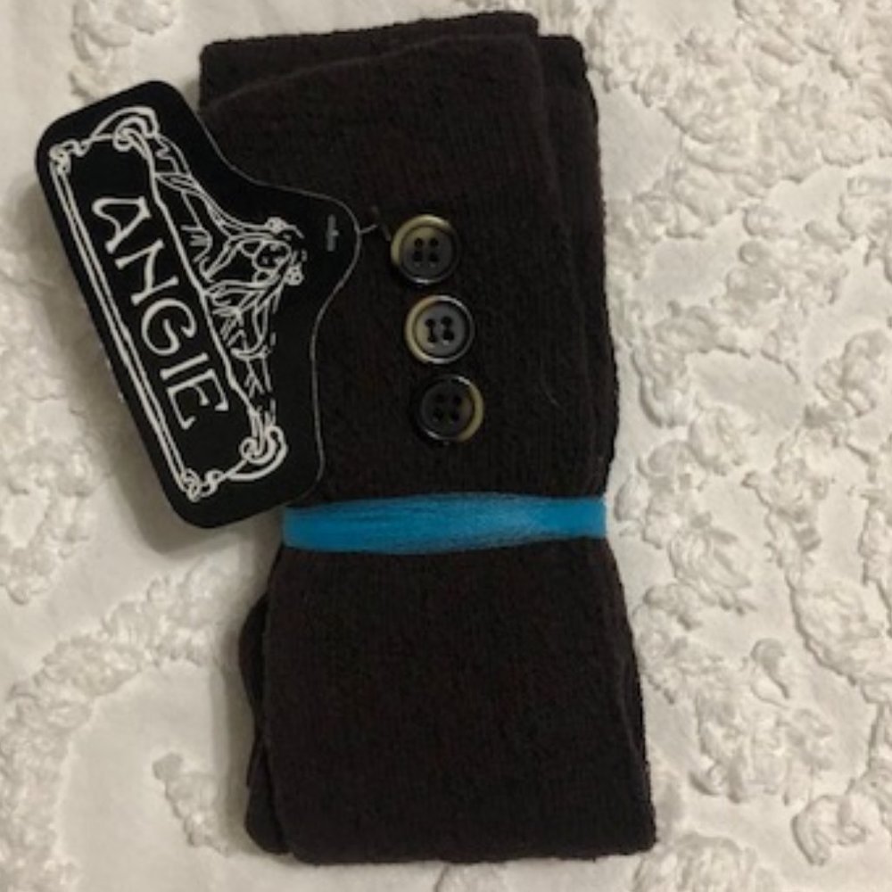 Brown Button Detail Boot Socks